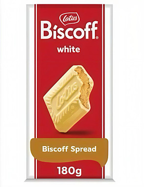 Шок. плитка Lotus Biscoff White Chocolate Spread белый с печеньем 180гр